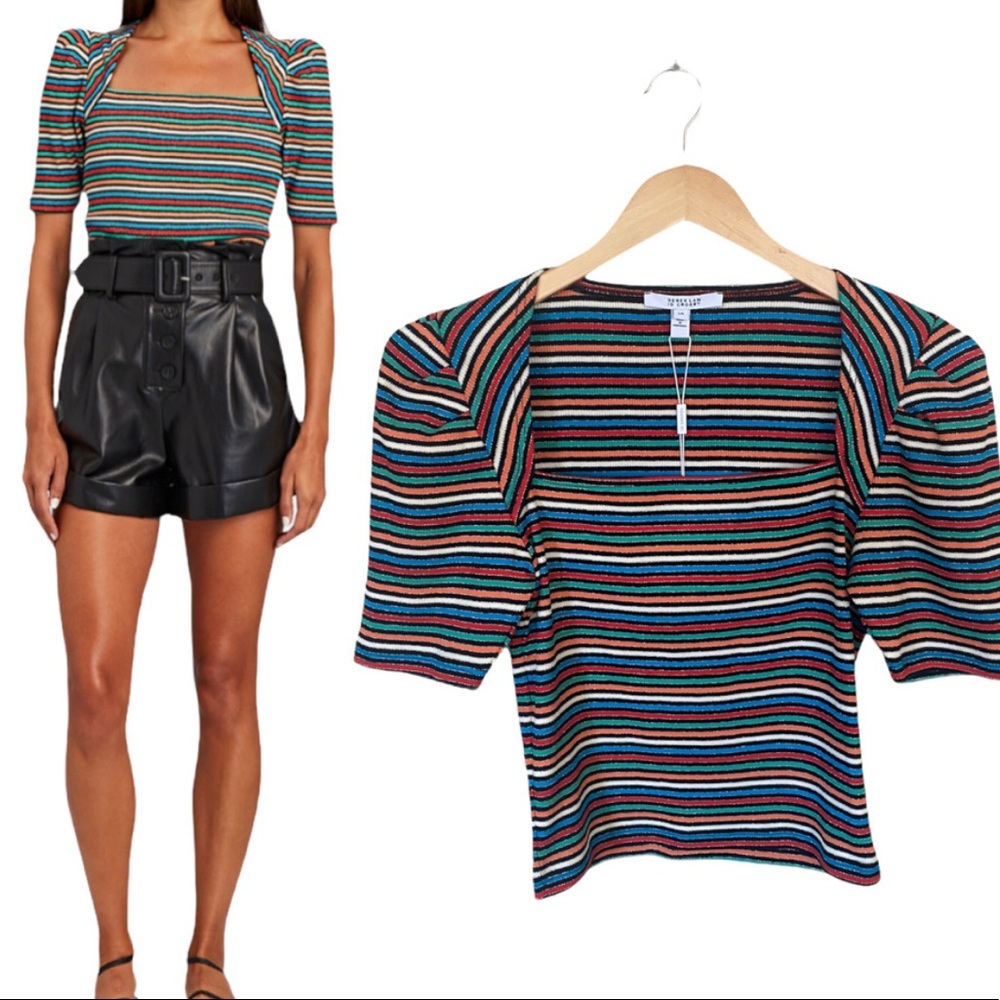 Derek Lam 10 Crosby Puff Sleeve Top